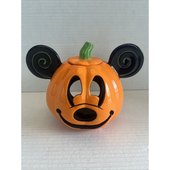 Disney Other - Disney Mickey Mouse Halloween Ceramic Pumpkin Jar Jack-o-Lantern